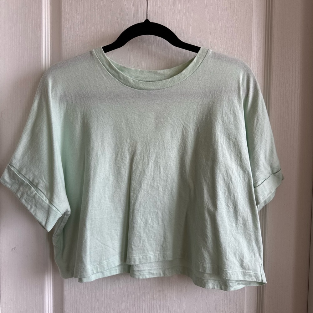 ASOS teal crop top t shirt size 16